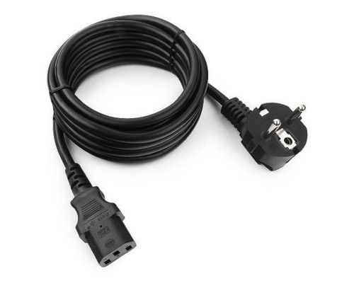 [кабели] Кабель питания Cablexpert Schuko-C13, VDE, 3х0.75мм2, 10А, с заземлением, 1м, черный, пакет (PC-186-VDE-1M)