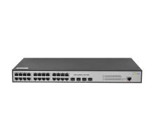 SNR-S2982G-24T-POE Управляемый гигабитный POE коммутатор уровня 2, 24 порта 10/100/1000Base-T с поддержкой POE, 4 порта 100/1000BASE-X (SFP), бюджет POE 185W