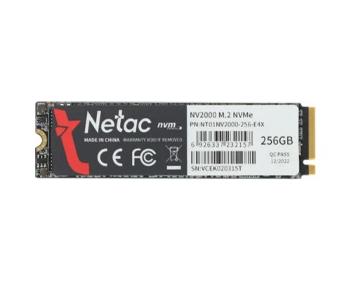 [носитель информации] Накопитель SSD Netac PCI-E 3.0 256Gb NT01NV2000-256-E4X NV2000 M.2 2280