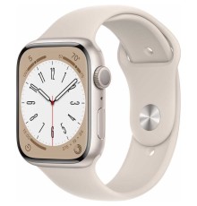 Apple Watch Series 8, 45 мм, корпус из алюминия цвета сияющая звезда, спортивный ремешок цвета сияющая звезда, размер M/L [MNUQ3LL/A] (США)