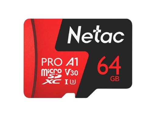 [Карта памяти ] Micro SecureDigital 64GB Netac MicroSD P500 Extreme Pro, Retail version card only [NT02P500PRO-064G-S]