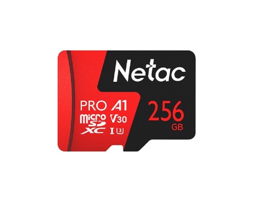 [Карта памяти ] Micro SecureDigital 256GB Netac microSDXC Class10 Netac NT02P500PRO-256G-R P500 Extreme Pro + adapter