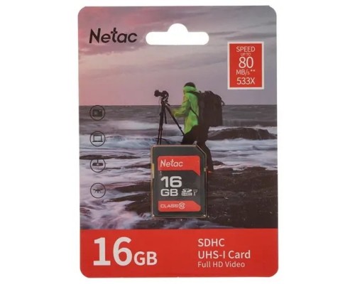 [Карта памяти ] SecureDigital 16GB Netac P600 SDHC U1/C10 up to 80MB/s, retail pack [NT02P600STN-016G-R]