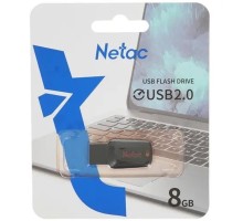 Netac USB Drive 8GB U197 NT03U197N-008G-20BK USB2.0 черный/красный