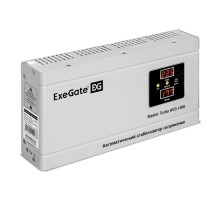 Exegate EX291745RUS Стабилизатор напряжения ExeGate Master Turbo AVS-1000 (1000ВА, 100-265В, цифр. индикация вход/вых. напряжения, 220В±8%, КПД 98%, 5 уровней защиты, задержка, усиленный метал.корпус,