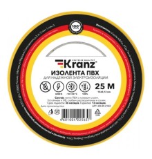Rexant KR-09-2102 Изолента ПВХ 0,13х15 мм, 25 м, желтая KRANZ