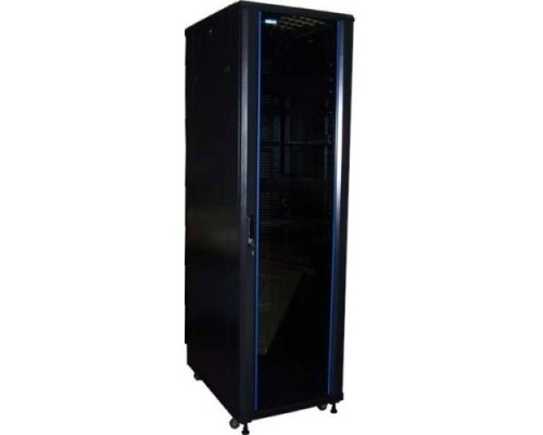 [Монтажное оборудование] Шкаф коммутационный Lanmaster (TWT-CBB-18U-6X6-G1) напольный 18U 600x600мм пер.дв.стекл задн.дв.спл.стал.лист 2-хст. 2 бок.пан. 800кг черный IP20