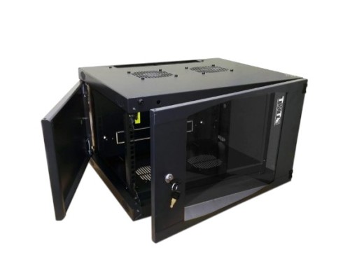 [Монтажное оборудование] Шкаф настенный LANMASTER Next, 9U 550x450, стеклянная дверь, черный (9TWT-CBWNG-9U-6x4-BK)