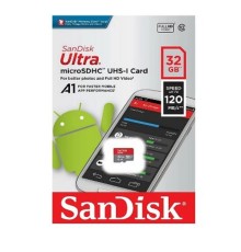 Micro SecureDigital 32Gb SanDisk Class 10 Ultra UHS-I 120MB/s  SDSQUA4-032G-GN6MN