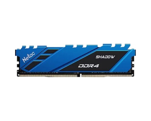 [Модуль памяти] DIMM DDR4 8Gb PC25600 3200MHz CL16 Netac Shadow Blue с радиатором RTL (NTSDD4P32SP-08B)