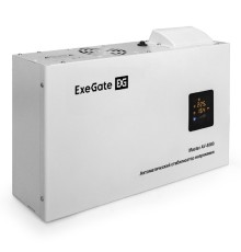 Exegate EX291742RUS Стабилизатор напряжения ExeGate Master AV-8000 (8000ВА, 140-260В, цветной дисплей, 220В±8%, КПД 98%, 5 уровней защиты, задержка, усиленный метал.корпус, клем.колодка+евророзетка, R