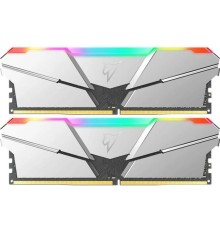 Модуль памяти DDR4 Netac Shadow RGB 16GB (2x8GB) 3200MHz CL16 1.35V / NTSRD4P32DP-16SC / Silver / with radiator