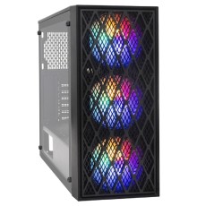 Exegate EX292859RUS Корпус Miditower ExeGate EVO-8243 (ATX, без БП, 2*USB+1*USB3.0, черный, 3 вент. с RGB подсветкой, боковая панель - закаленное стекло)
