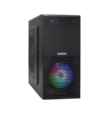 Exegate EX292984RUS Корпус Minitower ExeGate mEVO-7807-NPX500 (mATX, БП 500NPX 12см, 1*USB+1*USB3.0, черный 1x12 см с RGB подсветкой)