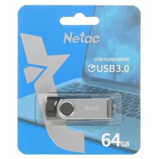 Netac USB Drive 64GB U505 USB3.0, ABS+Metal housing [NT03U505N-064G-30BK]