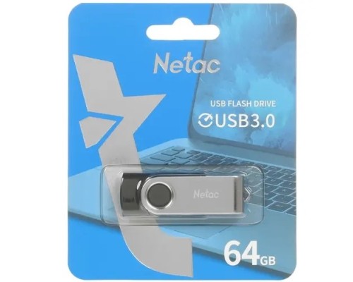 [Носитель информации] Netac USB Drive 64GB U505 USB3.0, ABS+Metal housing [NT03U505N-064G-30BK]