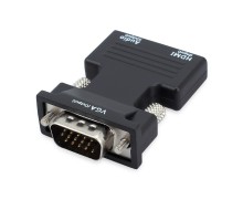 ORIENT C105, Адаптер HDMI F -> VGA 15M+Audio, для подкл.монитора/проектора к выходу HDMI, аудиокабель в комплекте, черный (31300)