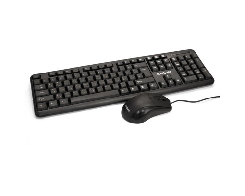 [Клавиатуры] Exegate EX287139RUS Комплект проводной ExeGate Professional Standard Combo MK120 OEM (влагозащищенная кл.104кл+мышь 1000 3кн.,USB, 1,5 м.)