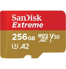 Micro SecureDigital 256GB SanDisk microSDXC Class 10 UHS-I A2 C10 V30 U3 Extreme 190MB/s [SDSQXAV-256G-GN6MN]