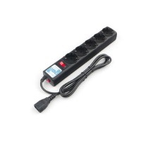 PowerCube Фильтр-удлинитель (SPG5-В3) 3.0 м, 5 розеток, д/подкл. к UPS (C14), 10А/2,2кВт, черный