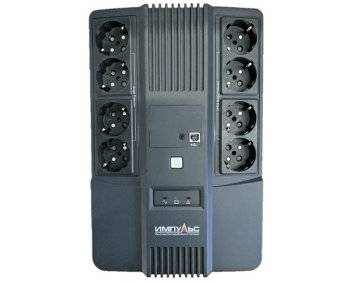 [Импульс] Импульс ИБП МАСТЕР 600 360Вт 600ВА {600/360 ВА/Вт, LED, USB, RJ11/RJ45, SCHUKOx8} черный {MT60102}