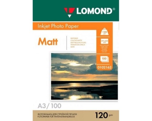 [Бумага] Фотобумага Lomond 0102162 A3/120г/м2/100л./белый матовое для струйной печати