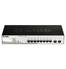 D-Link DGS-1210-10P/F3A Настраиваемый L2 коммутатор с 8 портами 10/100/1000Base-T и 2 портами 1000Base-X SFP (8 портов PoE 802.3af/at, PoE-бюджет 65 Вт)  
