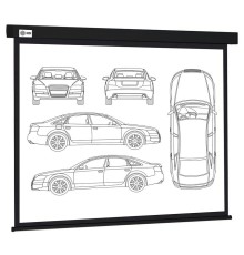 Экран Cactus Wallscreen CS-PSW-213X213-BK,  213х213 см, 1:1,  настенно-потолочный черный