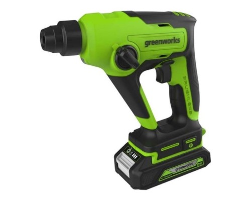 [Перфоратор] Greenworks GD24SDS1K2 Перфоратор аккумуляторный бесщеточный, 1,2 ДЖ, 24V, c АКБ 2Ач и ЗУ, в сумке [3803107UA]