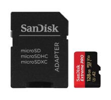 Micro SecureDigital 128GB SanDisk Extreme Pro microSD UHS I Card 128GB for 4K Video on Smartphones, Action Cams & Drones 200MB/s Read, 90MB/s Write, Lifetime Warranty [SDSQXCD-128G-GN6MA]
