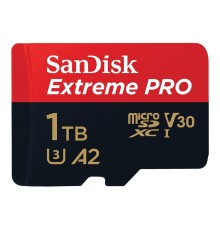 Micro SecureDigital 1TB SanDisk Extreme Pro microSD UHS I Card for 4K Video on Smartphones, Action Cams & Drones 200MB/s Read, 140MB/s Write, Lifetime Warranty (SDSQXCD-1T00-GN6MA)
