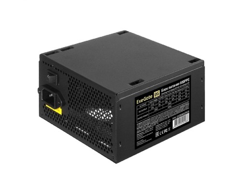 [Блок питания] Exegate EX260643RUS-PC Блок питания 600W ExeGate 600PPE (ATX, APFC, PC, КПД 80% (80 PLUS), 12cm fan, 24pin, 2x(4+4)pin, PCIe, 5xSATA, 3xIDE, black, кабель 220V в комплекте)
