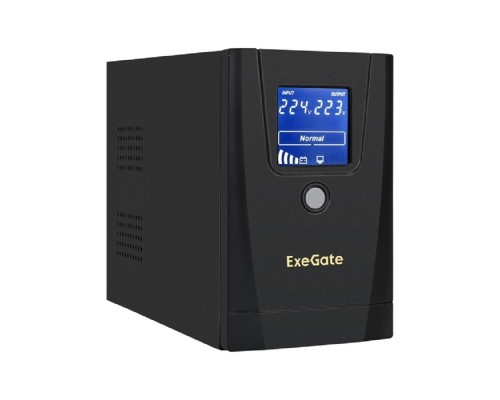 [ИБП] Exegate EX292769RUS ИБП ExeGate Power Smart ULB-650.LCD.AVR.1SH.2C13 <650VA/360W, LCD, AVR,1*Schuko+2*C13, металлический корпус, Black>