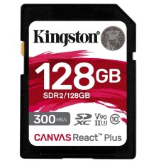 SecureDigital 128GB Kingston SDHC, UHS-II Class U3 V90, чтение: 300Мб/с, запись: 260Мб/с <SDR2/128GB>