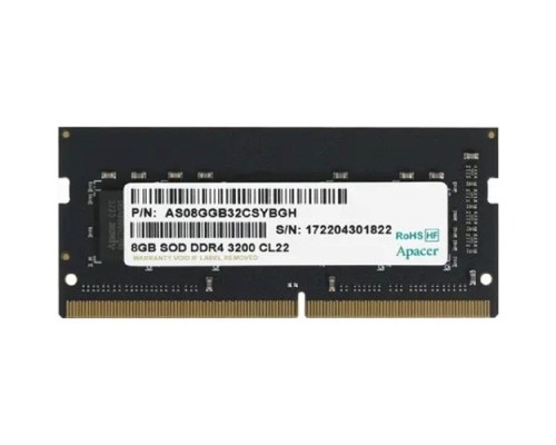 [Модуль памяти] Apacer DDR4 8GB 3200MHz SO-DIMM (PC4-25600) CL22 1.2V (Retail) 1024*8  3 years (AS08GGB32CSYBGH/ES.08G21.GSH)
