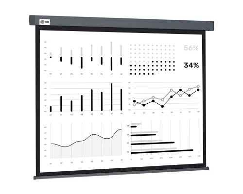 [Экраны Cactus] Экран Cactus Wallscreen CS-PSW-180X180-SG,  180х180 см, 1:1,  настенно-потолочный серый