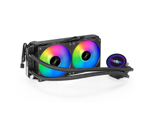 [Вентиляторы] Exegate EX293457RUS Комплект водяного охлаждения ExeGate BlackWater-240V2.PWM.RGB (RGB подсветка, LGA2066/2011/1366/1150/1151/1155/1156/1200/1700/AM4/FM1/FM2/FM2+/AM2/AM2+/AM3/AM3+, TDP 220W, Fan 120m