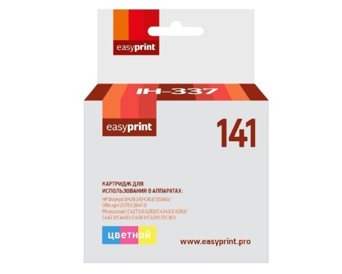 [Расходные материалы] Easyprint CB337HE  Картридж (IH-337) №141 для HP Deskjet D4263/D5360/Officejet J5783/J6413, цветной