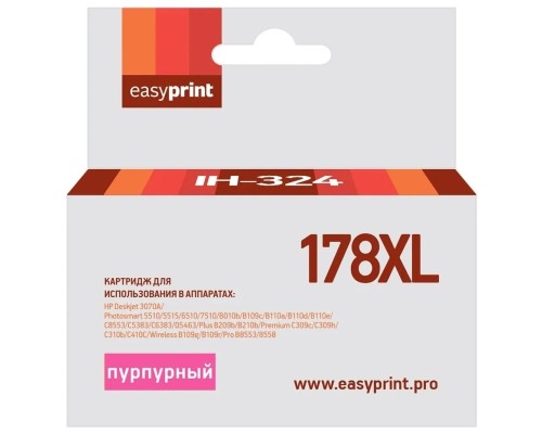 [Расходные материалы] Easyprint  CB324HE  Картридж №178XL для HP Deskjet 3070A/Photosmart 5510/6510/C8583,  пурпурный,с чипом