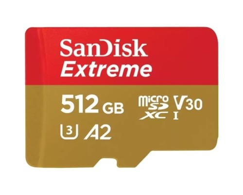 [Карта памяти ] Micro SecureDigital 512GB SanDisk microSDXC Class 10 UHS-I A2 C10 V30 U3 Extreme 190MB/s