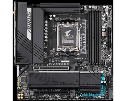 [Материнская плата] Gigabyte B650M AORUS ELITE AX {Socket AM5, AMD B650, 4xDDR5-5200, HDMI+DP, 2xPCI-Ex16, 4xSATA3(RAID 0/1/10), 2xM.2, 8 Ch Audio, 2.5GLan, WiFi, (4+4)xUSB2.0, (7+2)xUSB3.2, (1+1)xUSB3.2 Type-C™, mATX}