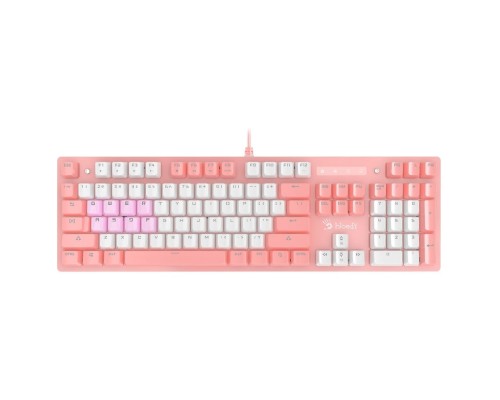 [Клавиатура] Клавиатура A4Tech Bloody B800 Dual Color механическая розовый/белый USB for gamer LED