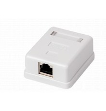 WRline Розетка компьютерная RJ-45, категория 5e, неэкранированная, одинарная, внешняя, Dual IDC, цвет белый