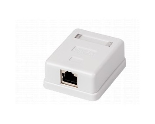 [Монтажное оборудование] WRline Розетка компьютерная RJ-45, категория 5e, неэкранированная, одинарная, внешняя, Dual IDC, цвет белый