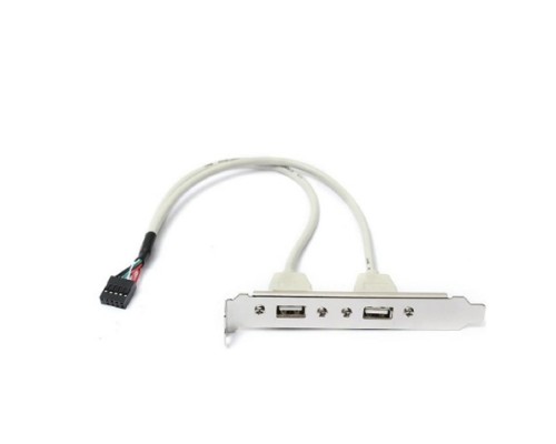 [кабели] ORIENT C086L30, Планка портов в корпус 2xUSB 2.0, длина кабеля 30см, oem (31302)
