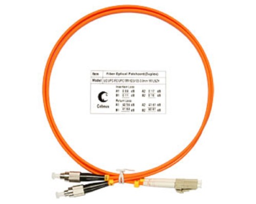 [Cabeus Патч-корды волоконно-оптические, пигтейлы] Cabeus FOP-62-LC-FC-1m Шнур оптический duplex LC-FC 62,5/125 mm 1м LSZH 