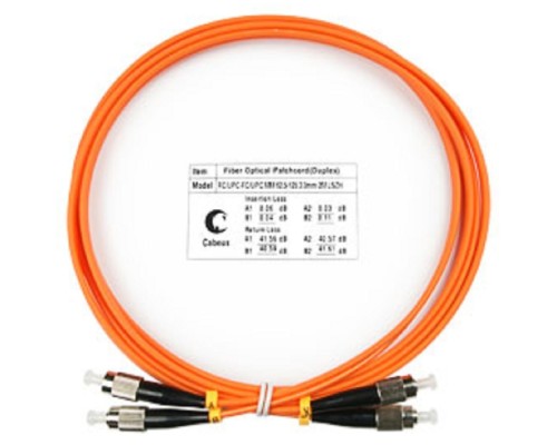 [Cabeus Патч-корды волоконно-оптические, пигтейлы] Cabeus FOP-62-FC-FC-2m Шнур оптический duplex FC-FC 62,5/125 mm 2м LSZH 