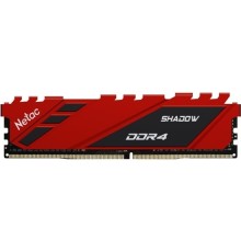 Память DIMM DDR4 16Gb PC21300 2666MHz CL19 Netac Shadow red с радиатором (NTSDD4P26SP-16R)