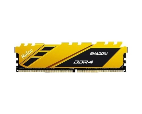 [Модуль памяти] Память DIMM DDR4 16Gb PC21300 2666MHz CL19 Netac Shadow yellow с радиатором (NTSDD4P26SP-16Y)