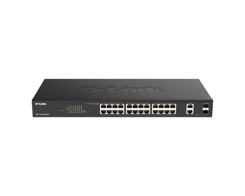 [Сетевое оборудование] D-Link DGS-1100-26MPV2/A3A Настраиваемый L2 коммутатор с 24 портами 10/100/1000Base-T и 2 комбо-портами 1000Base-T/SFP (24 порта PoE 802.3af/at, PoE-бюджет 370 Вт)